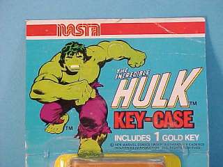 VINTAGE HULK KEY CASE (BROWN) w/ GOLD KEY CARDED NASTA  