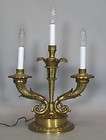 Superb Antique Brass 3 Light Neo Classical Newel Post Lamp c. 1900