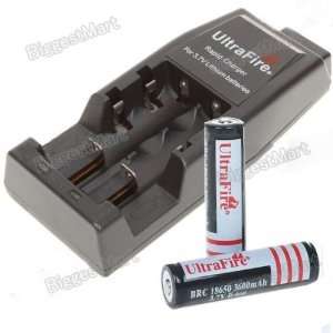  2Pcs UltraFire 18650 3.7V 3600mAh Protected Batteries Plus 
