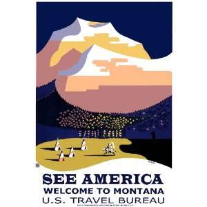 8x11 Inches Poster.See America, Montana (US Travel Bureau Poster 