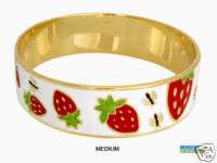 Bracelet Bangle Strawberry Ants LAUREN G ADAMS Enamel  