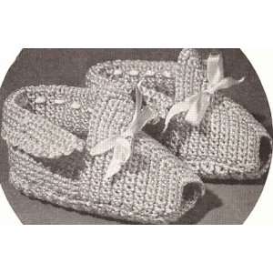  Vintage Crochet PATTERN to make   Baby Booties Soft Shoes Moccasins 