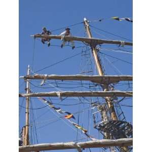com Detail of Main Mast of Tall Ship Whitehaven, Cumbria, England, UK 