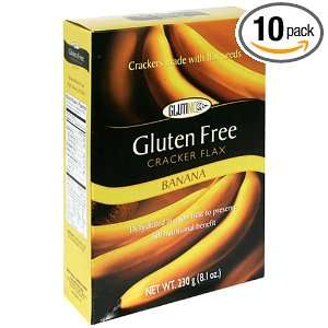 Glutino Gluten Free Flax Crackers, Banana, 8.1 Ounce Boxes (Pack of 10 