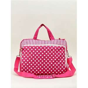  Polka Dot Laptop Case   Fuchsia