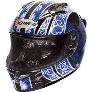  Xpeed Devil XF706 Street Racing Motorcycle Helmet   Blue 