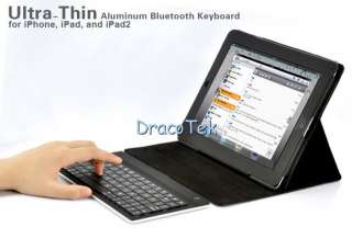 Ultra Thin Aluminum Wireless Bluetooth Keyboard black for iPhone, iPad 