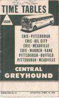 Central Greyhound Timetable April 29 1951  