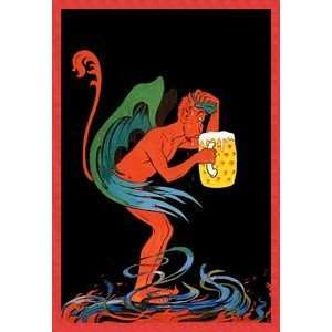  Biere au Diable   12x18 Framed Print in Gold Frame (17x23 