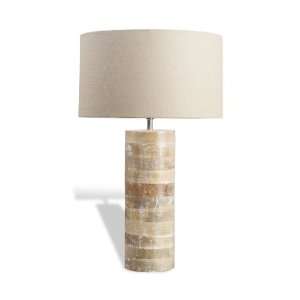  Jenness Taupe Wood Column Modern Rustic Lamp