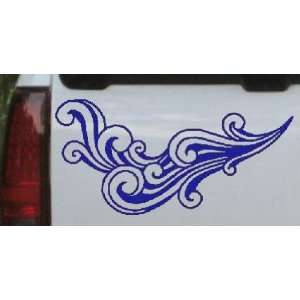60s Style Swirl Wave Car Window Wall Laptop Decal Sticker    Blue 6in 