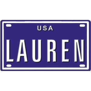 LAUREN USA BIKE LICENSE PLATE. OVER 400 NAMES AVAILABLE. TYPE IN NAME 