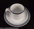 dansk bistro cup and saucer set dinnerware china checkerboard pattern