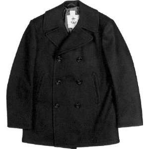 NAVY PEA COAT Wool 6 Button USN Military Quarterdeck Black 