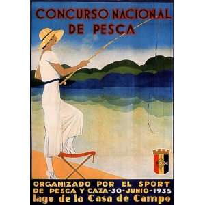  CONCURSO NACIONAL DE PESCA 1935 FISH FISHING SPORT SPAIN 