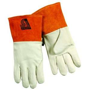 Steiner 02172X MIG Gloves, Tan Grain Cowhide Unlined 4 Inch Cuff, 2X 