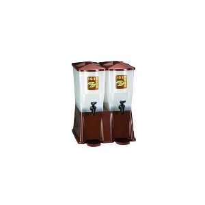   Dispenser, Twin Reservoir, 3 Gallons Each, Brown