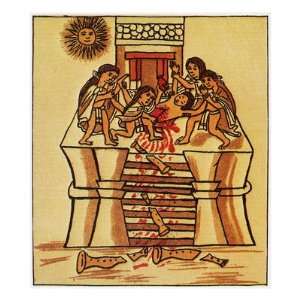  Mexico Aztec Sacrifice Premium Giclee Poster Print