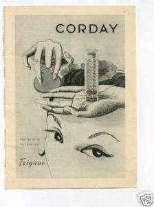 Corday Tzigane Perfume 1940s Original Vintage Ad  