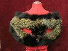 1940s Vintage REAL Fox Fur Stole Wrap Collar Black & Brown with Head