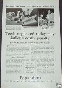 1931 PEPSODENT TOOTH PASTESPECIAL FILM REMOVING AD  