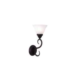   CHAM Terra 1 Light Wall Sconce in Forged Iron with Champagne glass