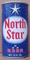 NORTH STAR BEER old ss Can Cold Spring, MINNESOTA Stars  