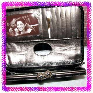 BRIGHTON Black CITY KISS LOCK Large WALLET Handbag NWTag  