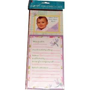    Baby Photo Framed Babysitter Checklist Magnetic Note Pad Baby