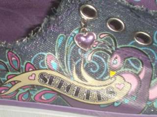   Twinkle Toes Shuffles Sparkly Peacock Denim Purple Tennis Shoes  