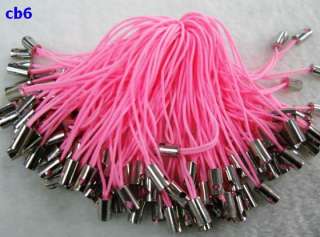 100 Pink Charm Mobile Phone Dangle Strap Cord cb6  