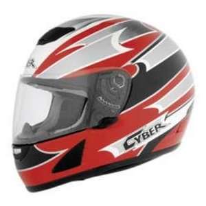  Cyber Helmets US 32C ATAC RED_SIL_WHITE XL MOTORCYCLE 