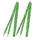 Sneakers Leopard Prints Flat Shoelaces String Pair Bright Green