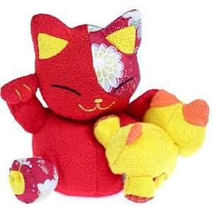  Cat & Kitten Beanbag Doll   Red 