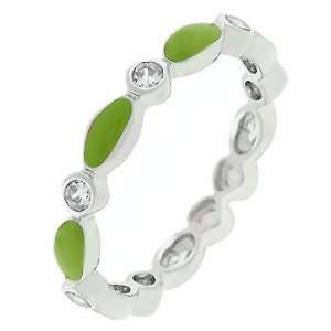  Lime Green Link Enamel Stacker Ring (size 08) Everything 