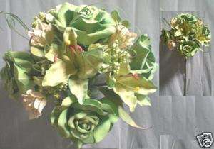 Latex Open Roses and Lilies Topiary Artificial  