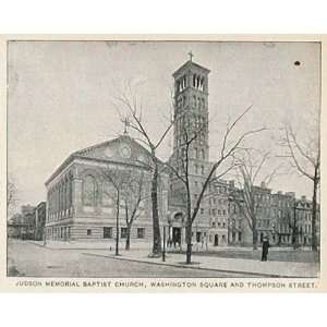  1893 Print Judson Memorial Baptist Church New York City 