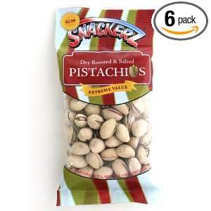 Snackerz Dry Roasted and Salted Pistachios, 2.5 Ounce Packages (Pack 