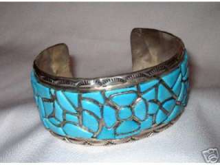 GENUINE Sterling Silver Turquoise Cuff Bracelet  