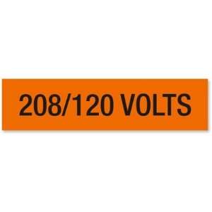  208/120 Volts, Large (2 1/4 x 9) Label