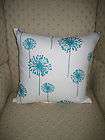 Pillow Cover   Turquoise Dandelions