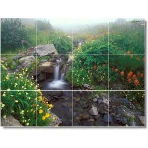 Waterfalls Picture Mural Tile W032  36x48 using (12) 12x12 tiles