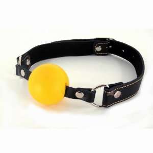  Leather Mouth Harness   Solid Ball Gag (Yellow) 