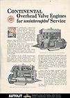   1929 1930 ? Continental Series R 6 Cylinder Truck Bus Engine Brochure