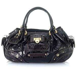  Juicy Couture Leather Baby Fluffy Flap Lock Bag Black 