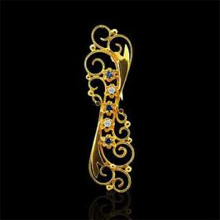 Vintage Style Pin Brooch 14K Yellow Gold  