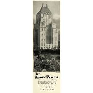 1930 Ad Savoy Plaza Hotel Building Henry A. Rost Fifth Avenue New York 