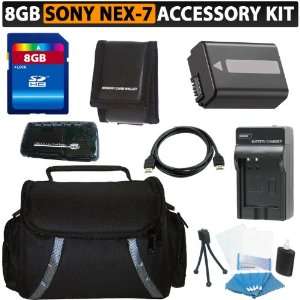  8GB Essential Accessory Kit For Sony NEX 7 NEX7 Digital Camera 