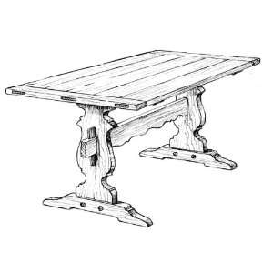  Trestle Dining Table Plan   Woodworking Project Paper Plan 