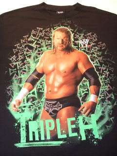 TRIPLE H Green Profile WWE Wrestling T shirt  